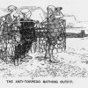 “Le maillot de bain anti-torpilles”, dessin de Ernest Howard Shepard, paru dans Punch, or the London charivari, 4/08/1915.